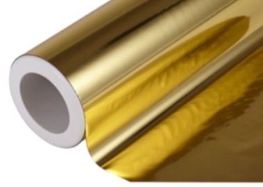 Good price Lớp phim polyester kim loại hóa nhôm / vàng phủ kép phản xạ 25 Micron 2000m cho hiệu quả in phim kéo dài trực tuyến