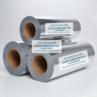 Giá tốt. EVA Hot Melt Glue Layer Glossy Lamination Film Rolls Độ dày 12 đến 30 micron Lý tưởng cho nhãn và vật liệu đóng gói trực tuyến