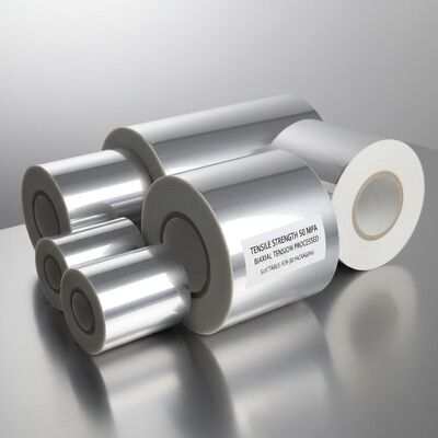 Giá tốt. Độ bền kéo 50 MPa Cuộn phim mạ có tính năng xử lý căng biaxial Loại Độ dày Dải 12 đến 30 micron Thích hợp cho đóng gói trực tuyến